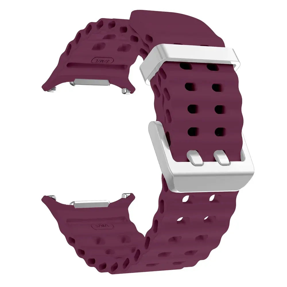 NEW Marine Silicone Strap For Samsung watch ultra 47mm Bracelet No Gaps Sport two-tone Band for Galaxy 8 ultra watchband 2030