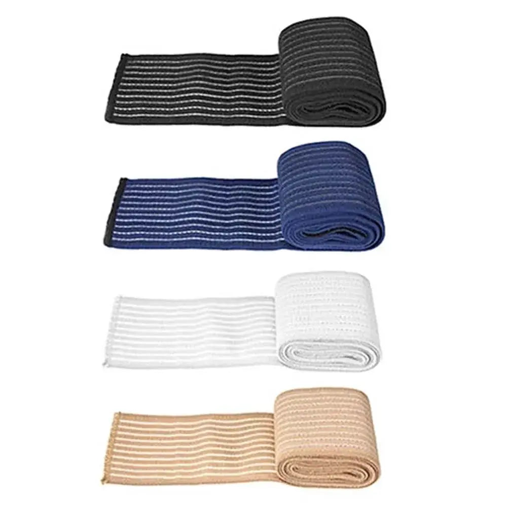 Simples Market high-elasticity kinesiology tape bandage, 40–180cm, shown in black, blue, white and beige.