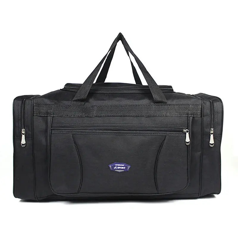 Oxford waterproof travel bag by Simples Market, black large-capacity duffel with front pocket