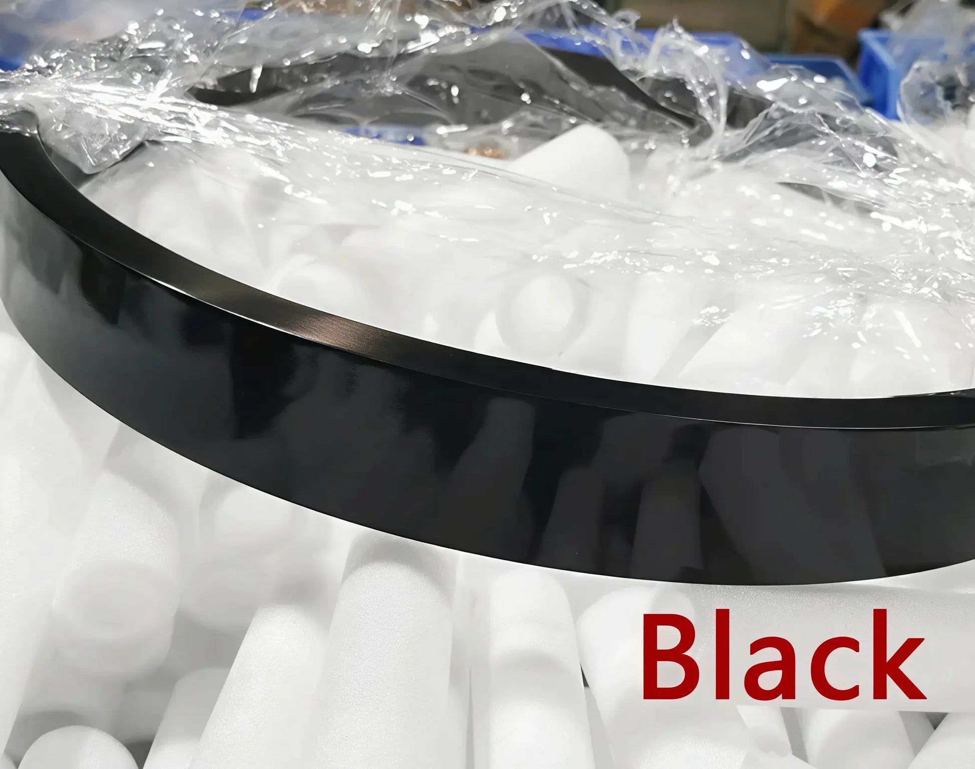 Modern salon design ring ceiling chandelier by Simples Market, black metal LED pendant lamp
