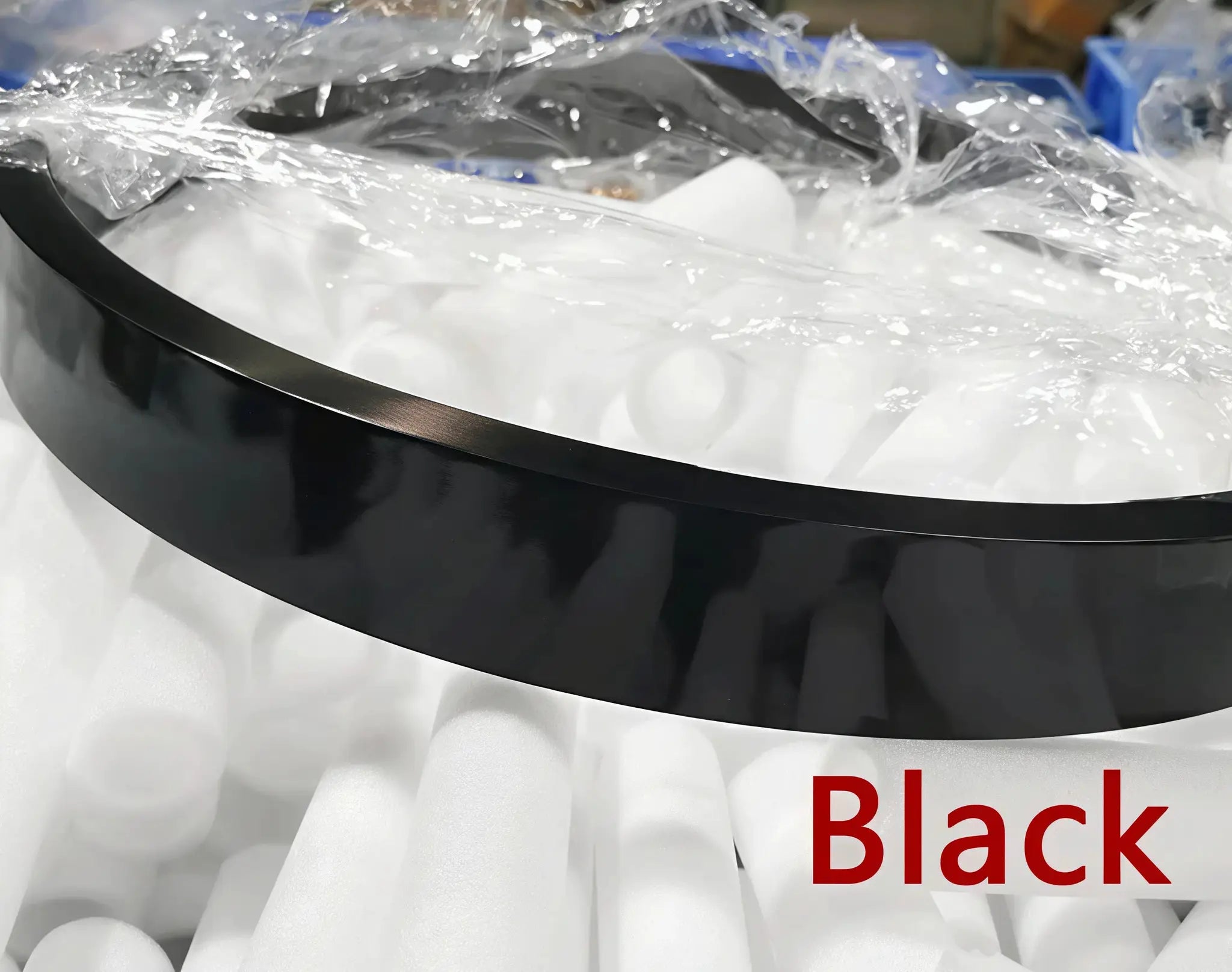 Modern salon design ring ceiling chandelier by Simples Market, black metal LED pendant lamp