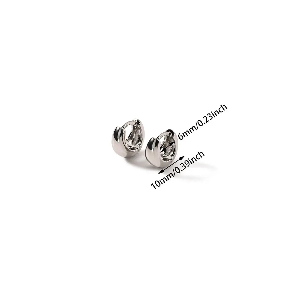 Gold-tone chunky hoop earrings for women, stainless steel minimalist jewelry with 6mm inner and 10mm outer diameter