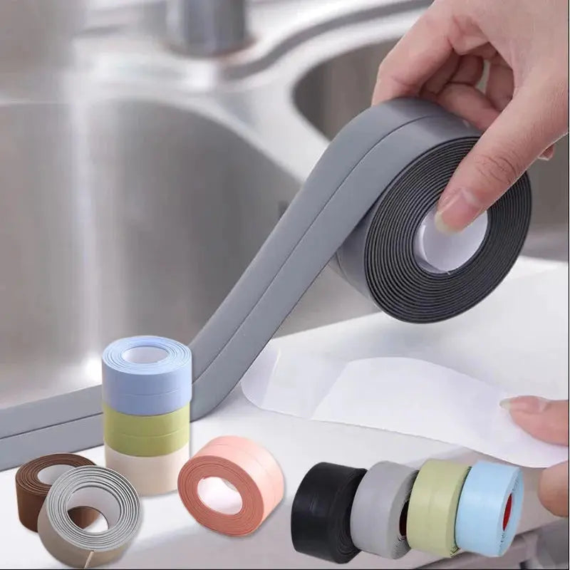 Bathroom Waterproof Sealing Tape PVC Adhesive Sealing Strips Wall Stickers Sink Edge Tape Kitchen Bathroom Accessories
