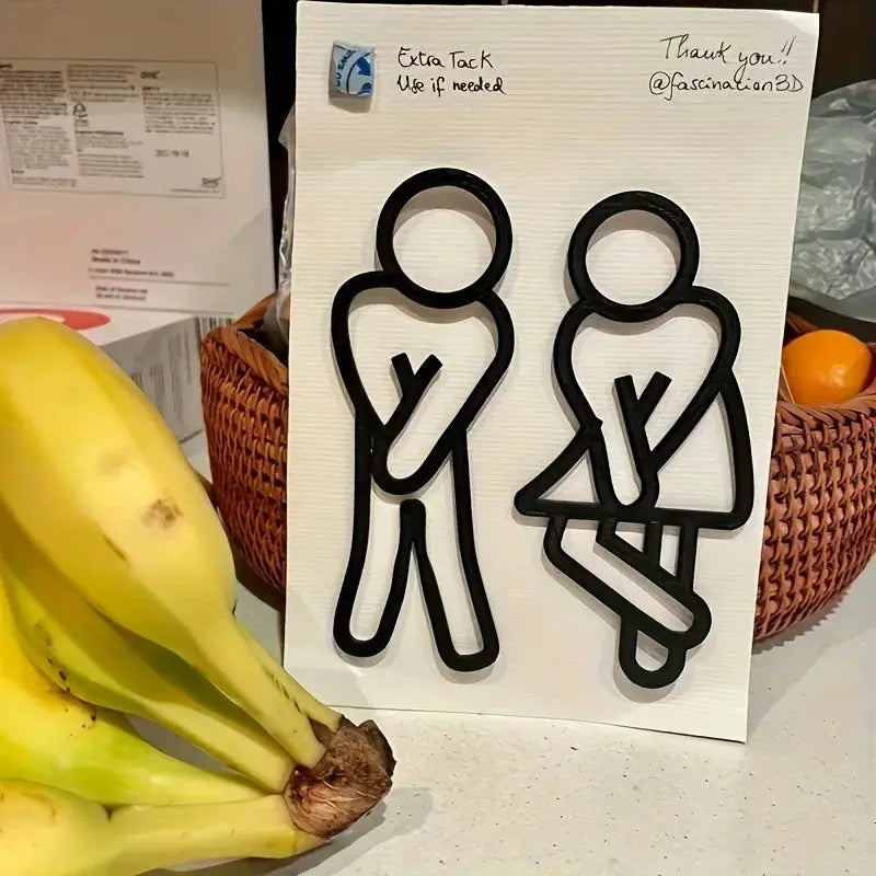 Modern WC Door Signs For Men And Women Toilet Sign Contour Decoration Hanging Pieces For Guest Toilet Bathroom