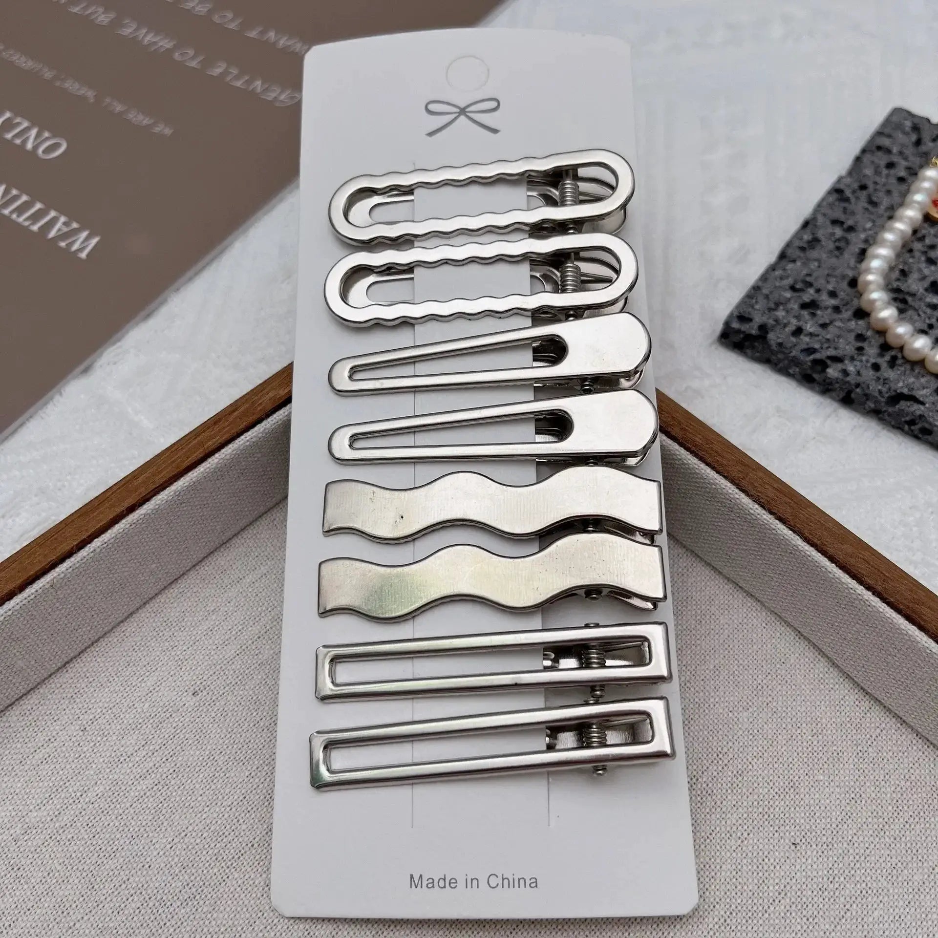 SilverLine Metal Hair Clips Y2K Duckbill Hairpins for Bangs and Side Hairstyles Durable