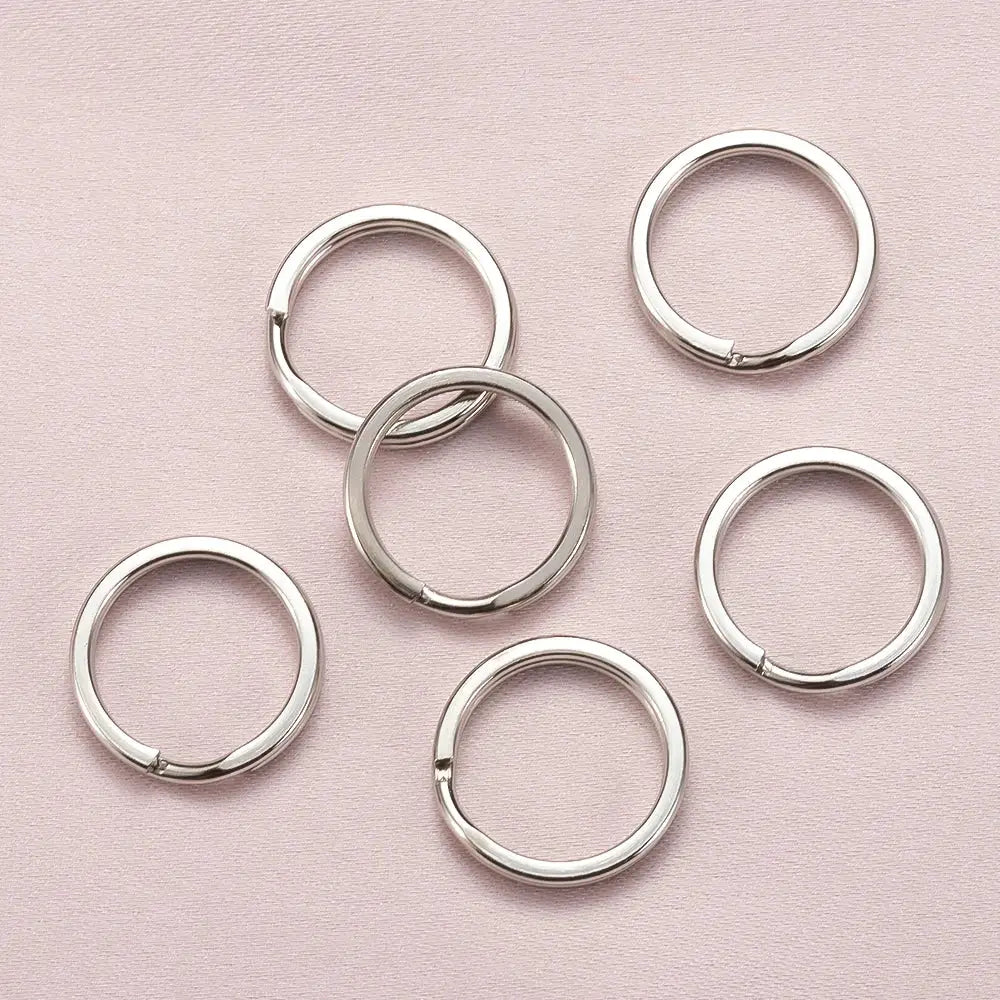 20pcs metal key rings, 1.5x20mm round flat split rings in silver alloy for DIY jewelry making
