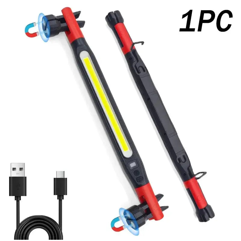 Rechargeable LED Magnetic Work Light Underhood Lamp With Hooks Rotating Magnetic Base For Car Repair And Emergency