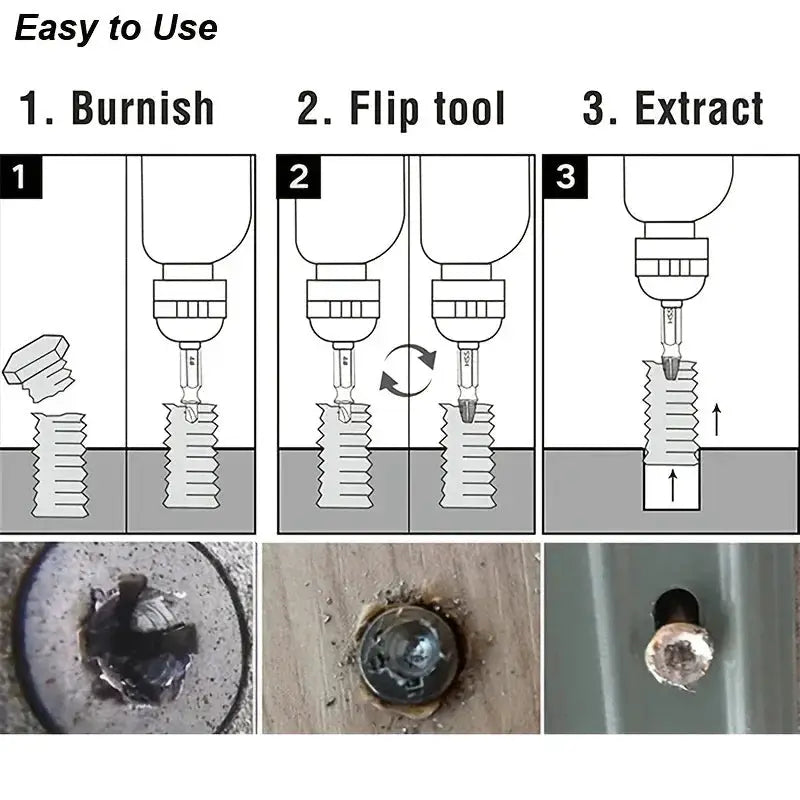 High Speed Steel HSS Drill Bit Screw Extractor Set For Stripped And Broken Screws Quick Removal Kit For DIY Enthusiasts