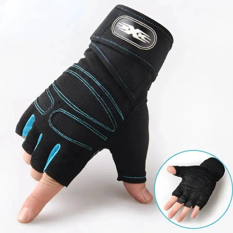 Unisex Half Finger Sports Gloves With Wrist Guard For Cycling Gym Weightlifting Hiking Boxing
