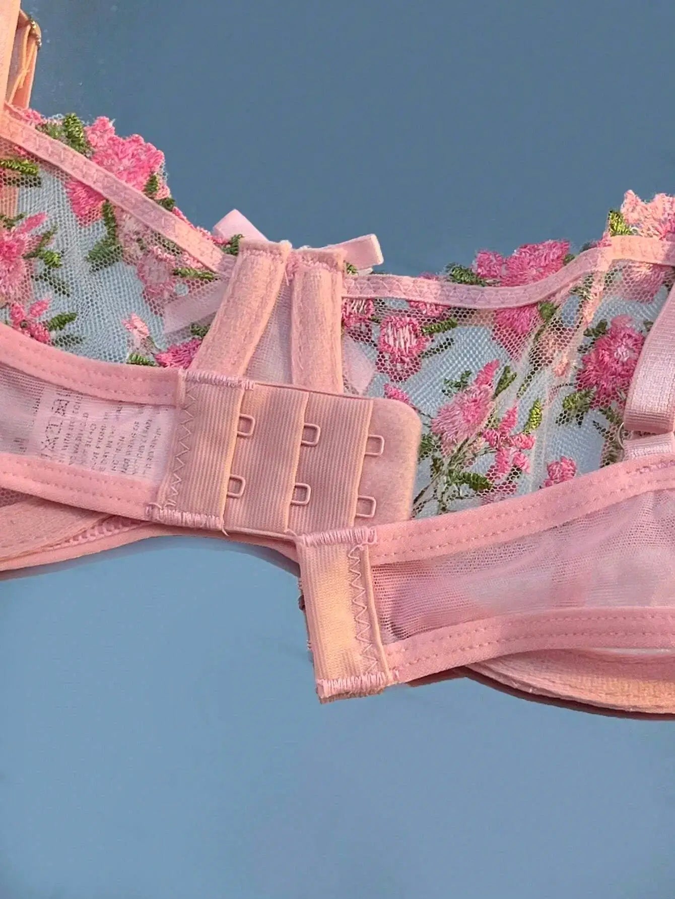 LaceLuxe Sheer Floral Lace Bra And Panty Set Wire Free Half Cup Push Up Comfort Fit