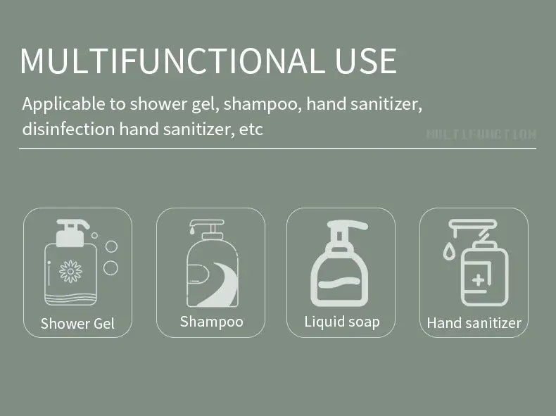 Simples Market wall-mounted multifunctional bathroom dispenser for four: shower gel, shampoo, liquid soap, hand sanitizer