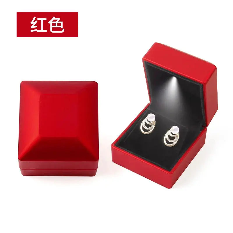 Creative Led Lighting Jewelry Set Ring Pendant Necklace And Bracelet With Light Up Jewelry Box Packaging