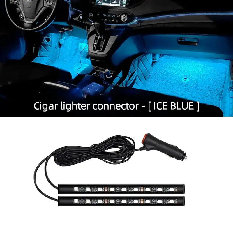Car LED Interior Atmosphere Light USB Ambient Lamp Foot Light For Vehicle Decoration Backlight Cigarette Lighter