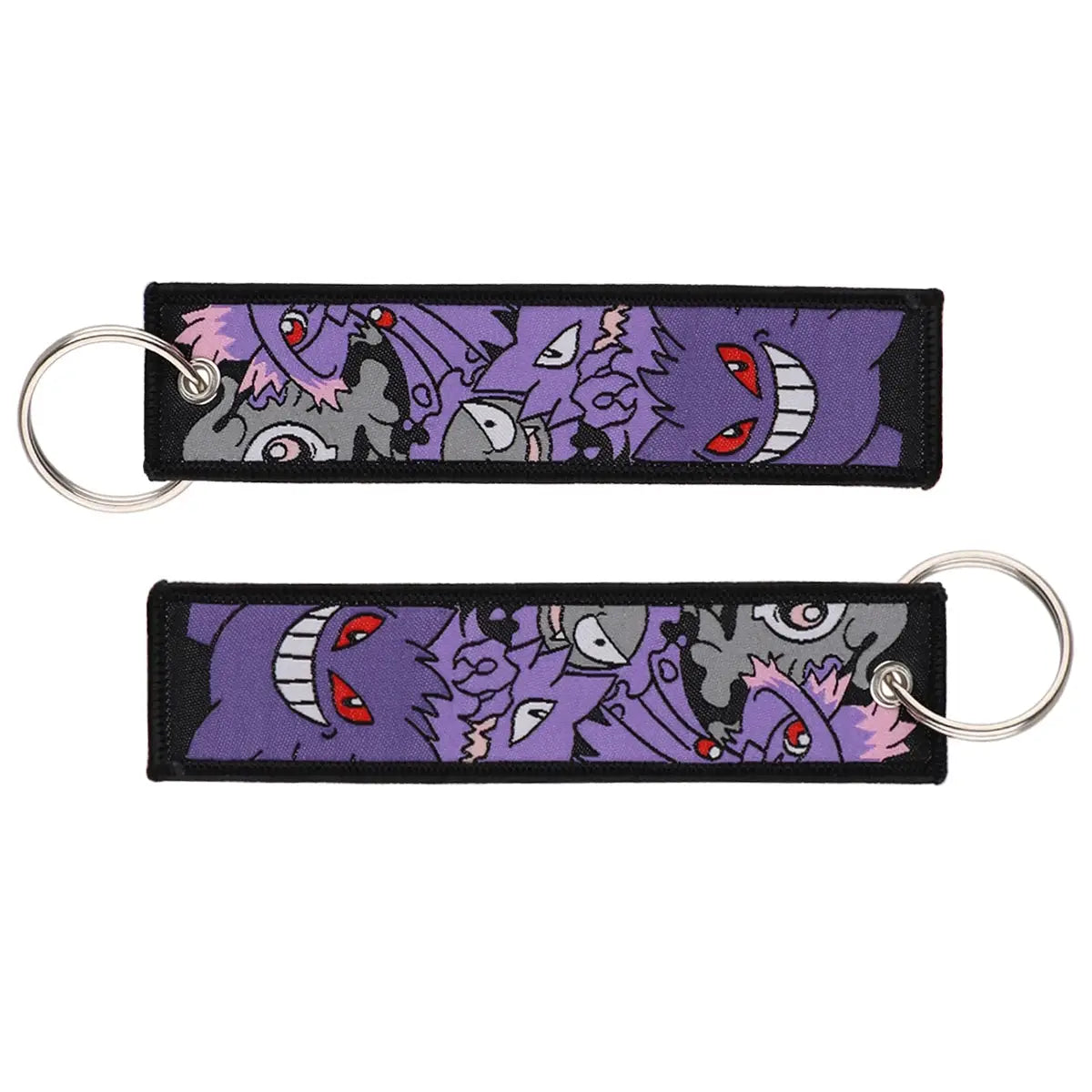 Gengar and Mewtwo Anime Keychain Zinc Alloy Double Sided Key Tag for Keys Car Motorcycle Gift for Men Women