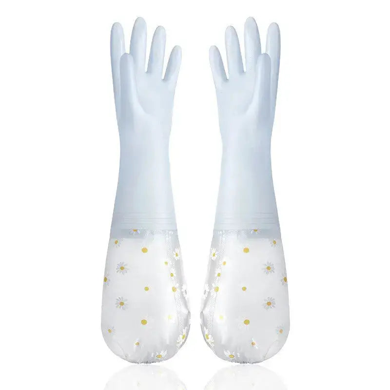 Cleaning gloves by Simples Market, floral pattern latex waterproof pair with daisy print