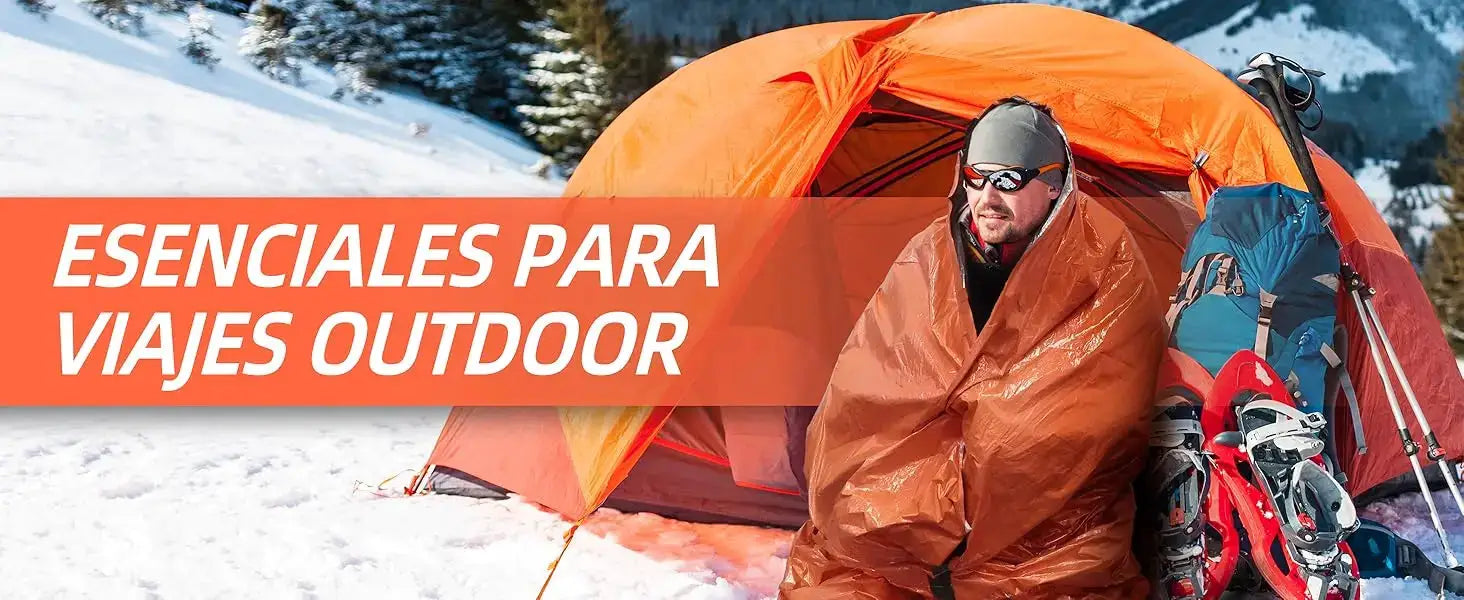 Emergency sleeping bag bivy sack orange, Simples Market, lightweight Mylar blanket for camping.