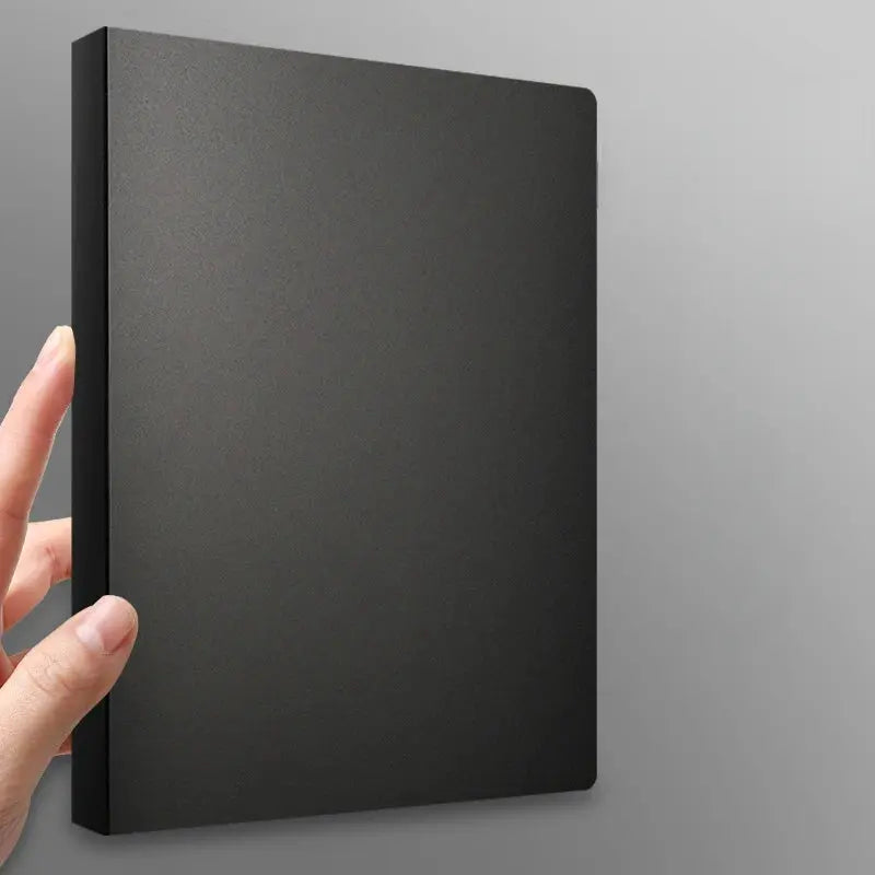A4 binder folder with 4-hole D-type clip, black PP plastic