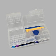 Simples Market professional tools storage box, double-layer transparent repair organizer with blue spudgers