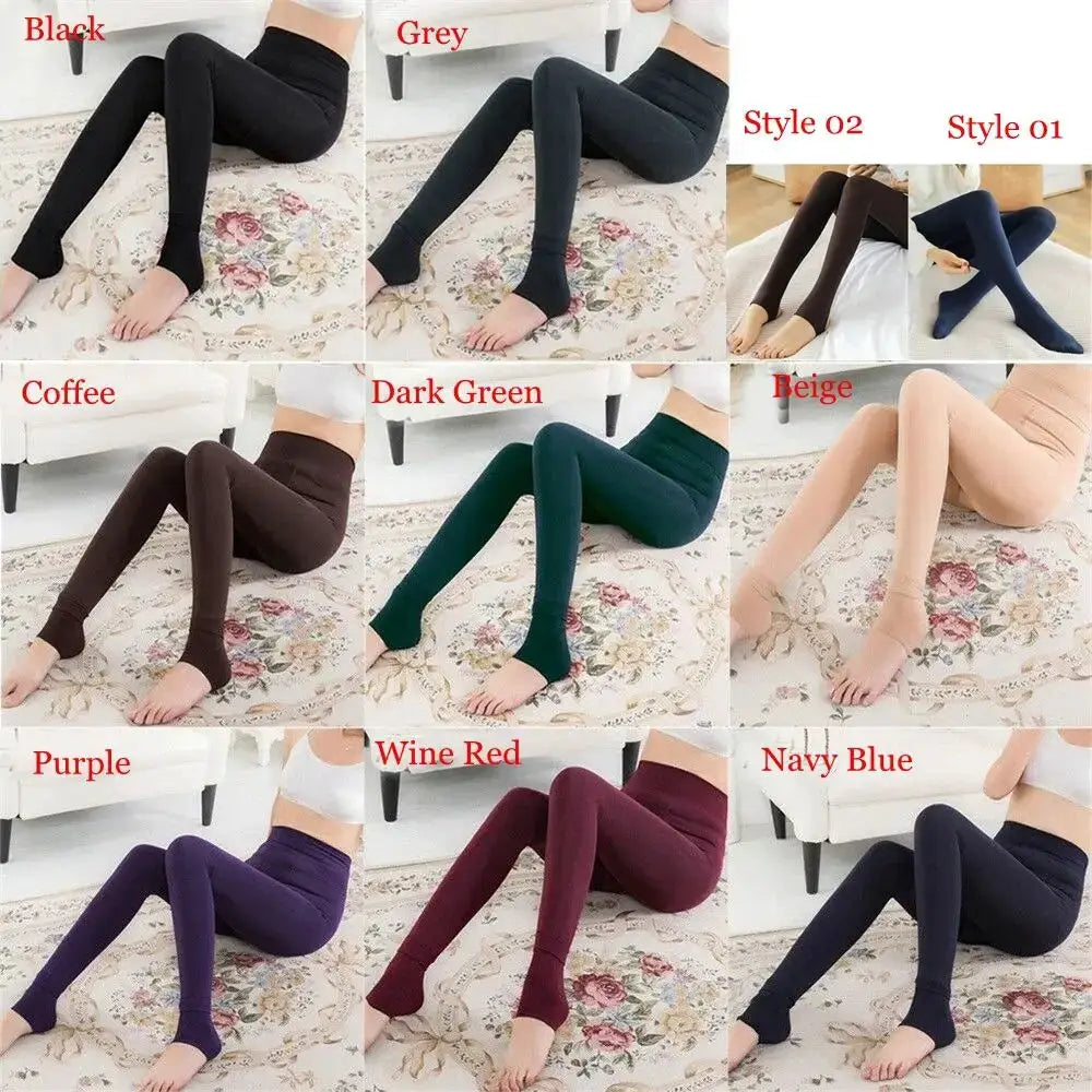 Women's winter thermal leggings, fluff-lined, Simples Market, 8 color options