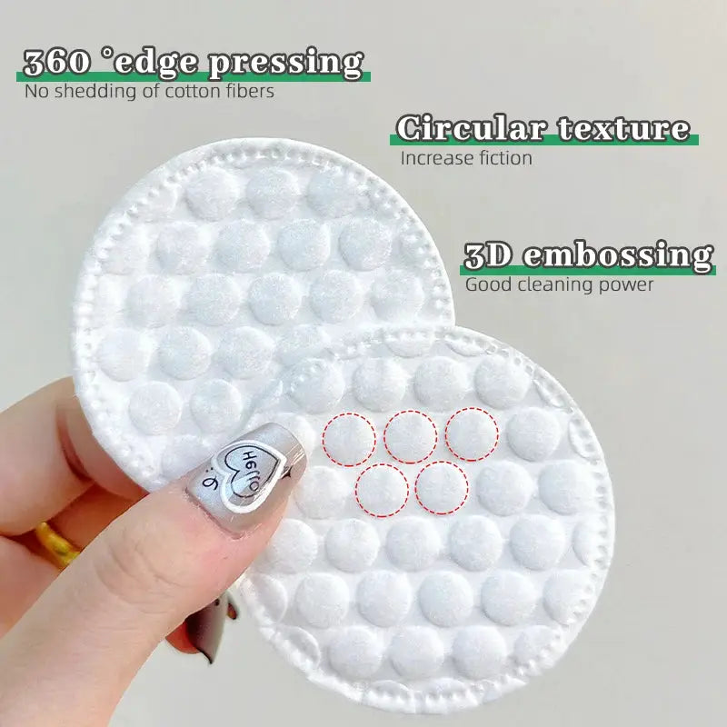 Simples Market round cotton pads, 100/200pcs, soft breathable with 3D embossed texture for facial cleansing