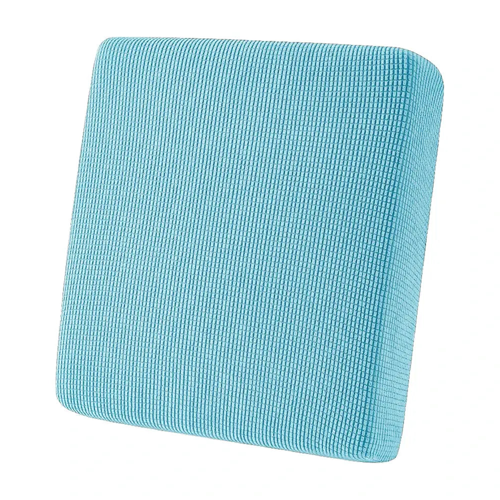 Jacquard patio sofa cushion cover, blue waffle texture, universal stretch fit