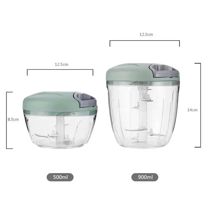 500 900ML Manual Meat Mincer And Garlic Chopper Rotary Garlic Press And Vegetable Onion Cutter Kitchen Tool