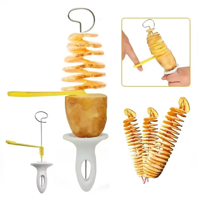Whirlwind Potato Spiral Cutter And Tower Maker For Potatoes And Vegetables Spiral Slicer Kitchen Gadget