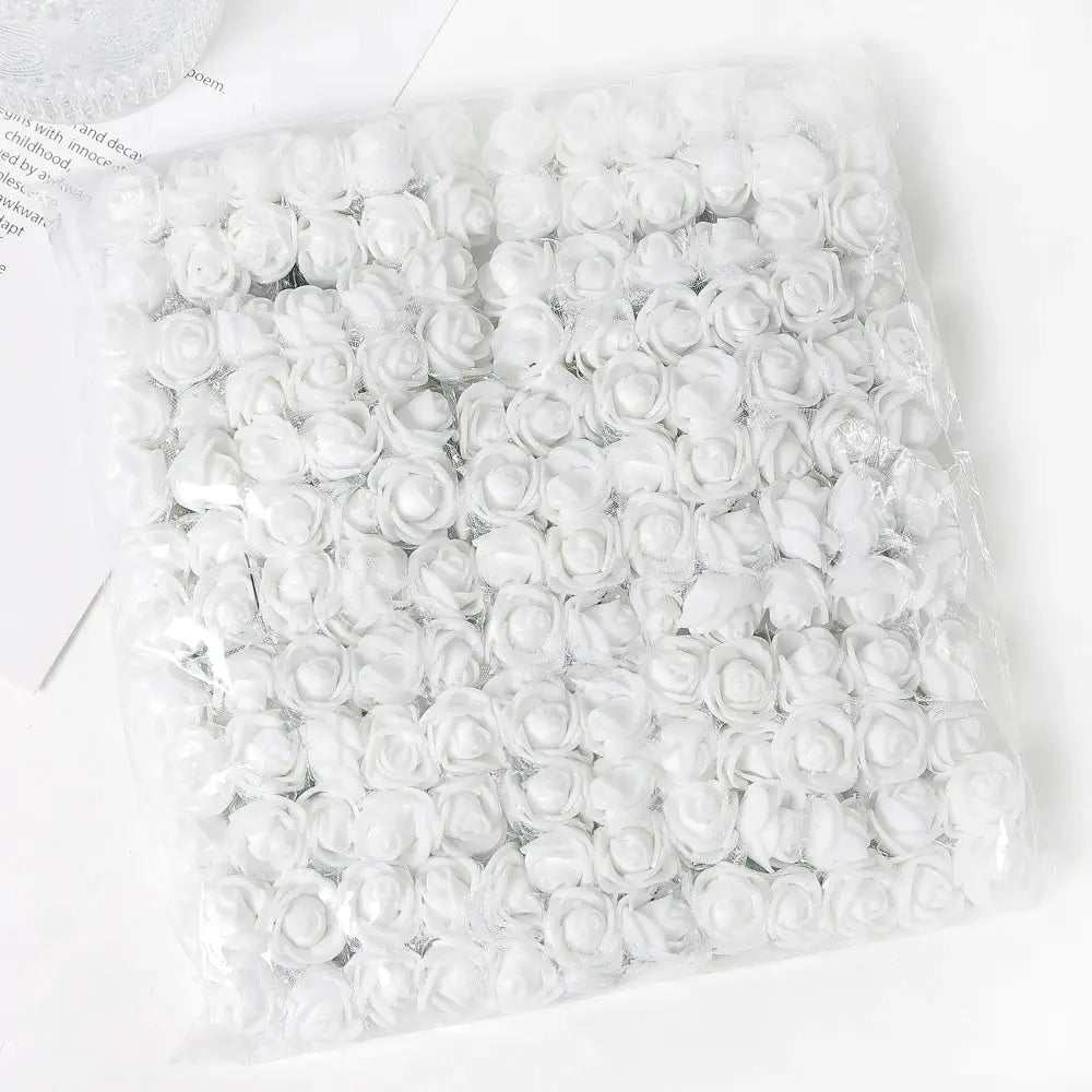 96 Pcs Mini Rose Artificial Flowers Bouquet 7.5cm Foam Fake Flowers Wedding Decoration For Home Room Decor