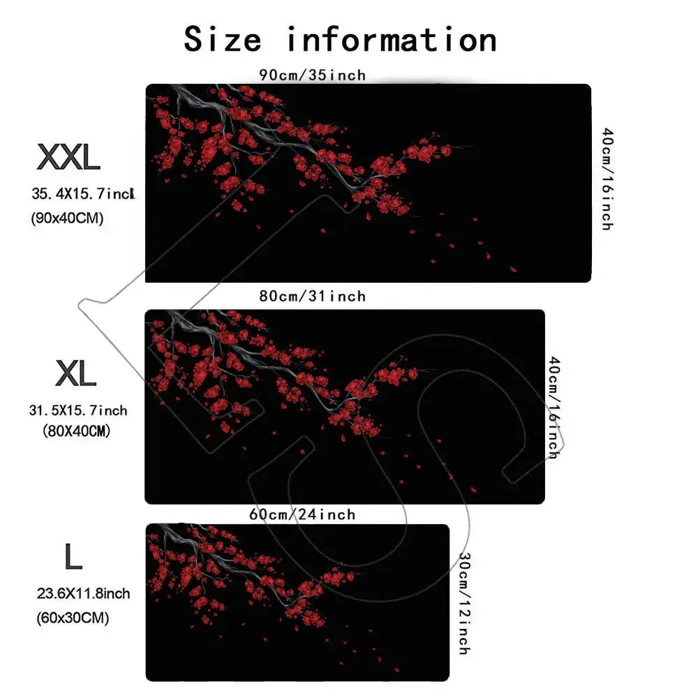 Japan Sakura Gaming Mouse Pad XXL Extra Large Cherry Blossom Design For Laptops Desks Office Keyboard