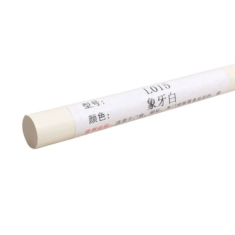 Waterproof wooden furniture repair pen, white body with beige cap.