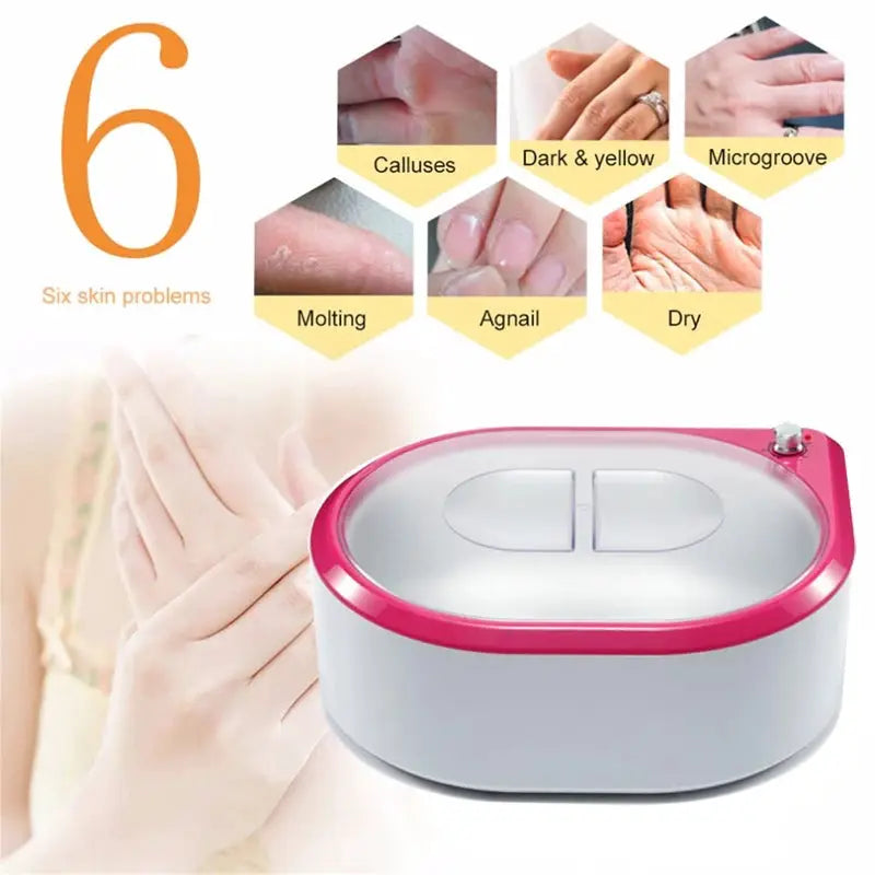 Wax Therapy Machine 3L paraffin wax heater by Simples Market with pink trim for face, hands, feet