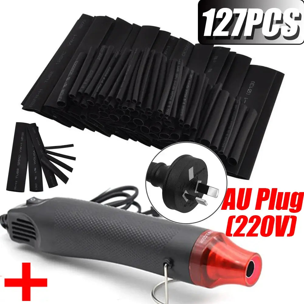 Heat Shrink Tubing Set 2 To 1 Shrink Ratio 530 328 127 Pieces With 300W Hot Air Gun
