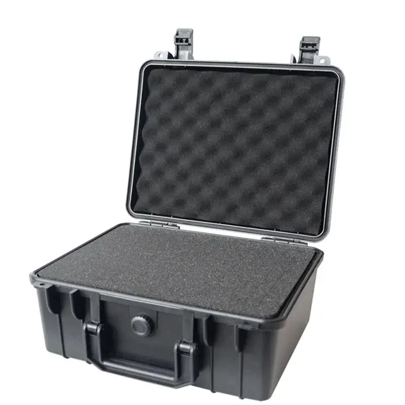 Simples Market hard shell waterproof organizer box with foam interior, portable impact-resistant toolbox.