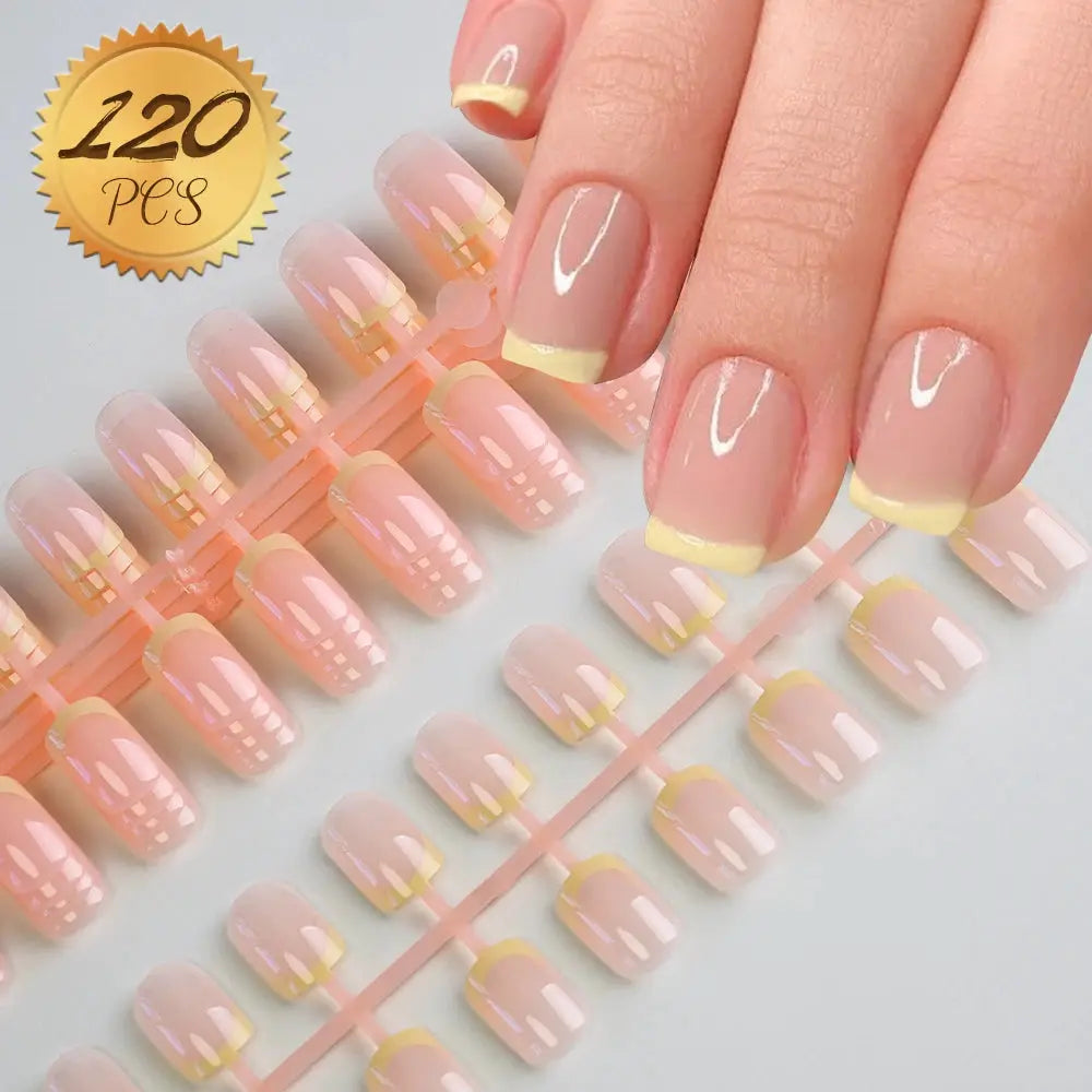 Nailuxe Light Pink Press On Nails Short To Medium Square Full Cover Tips 100 Piece Set For Hands And Feet