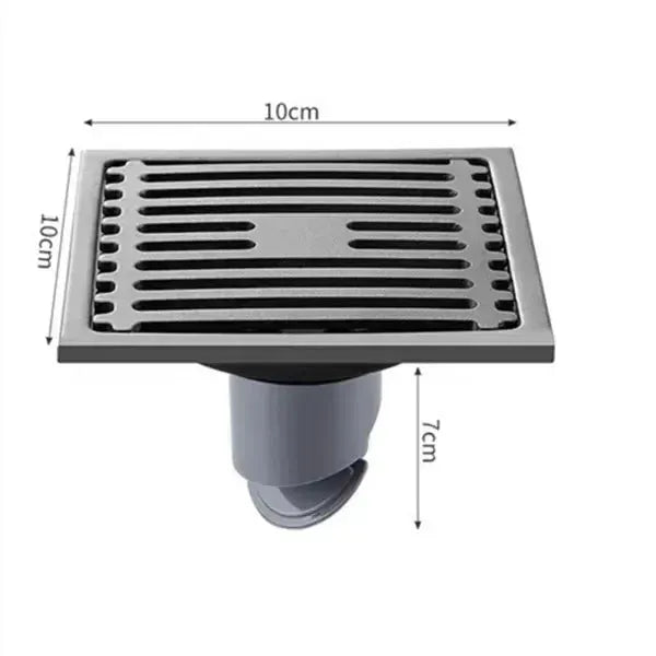 Floor drain by Simples Market, 10cm square stainless steel with removable cover, anti-odor shower drain