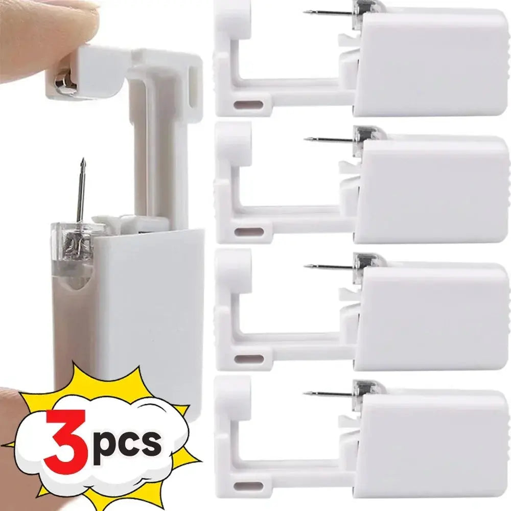 Disposable White Plastic Ear Piercing Gun Kit For Women And Men Sterile Safe Earring Tools
