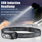 Strong Light Sensor USB C Rechargeable LED Headlamp Hands Free Portable For Camping And Outdoor Activities