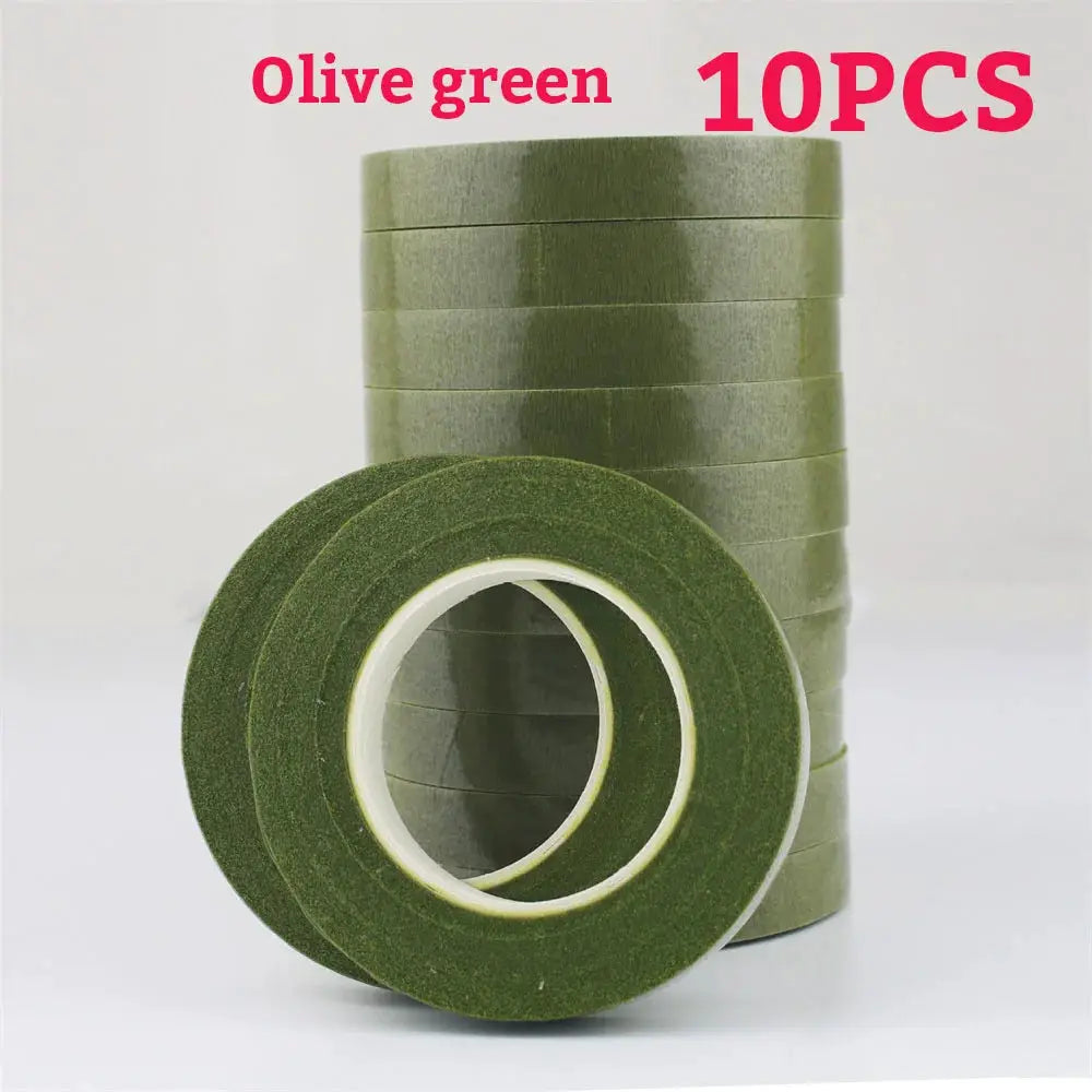 Green Flower Stem Sticks DIY Floral Material Handmade Wire Stem Self Adhesive Floriculture Tape Paper Tape For Bouquets