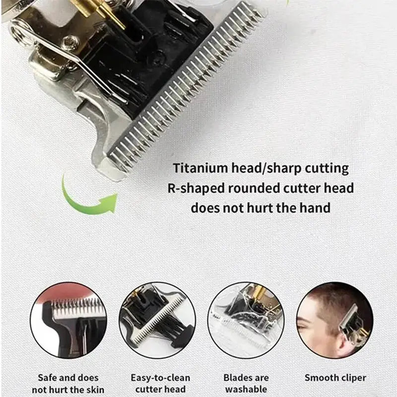 T9 Professional Hair Clipper For Men USB C Fast Charging Beard Body Hair Trimmer And Precision Electric Shaver