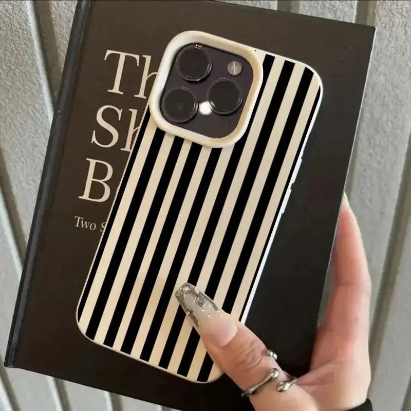 Colorful Striped Minimalist Silicone Phone Case For iPhone With Full Coverage And Textured Matte Finish For Secure Grip