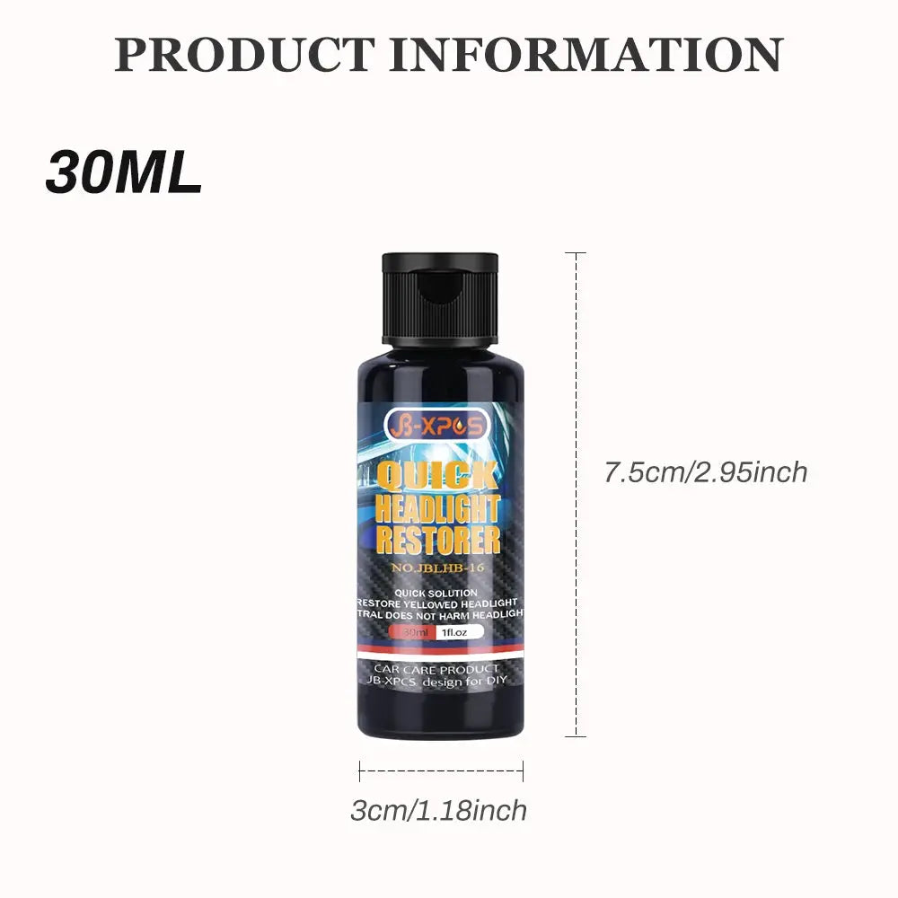 Headlight restoration paste by Simples Market, 30 ml bottle with black cap.