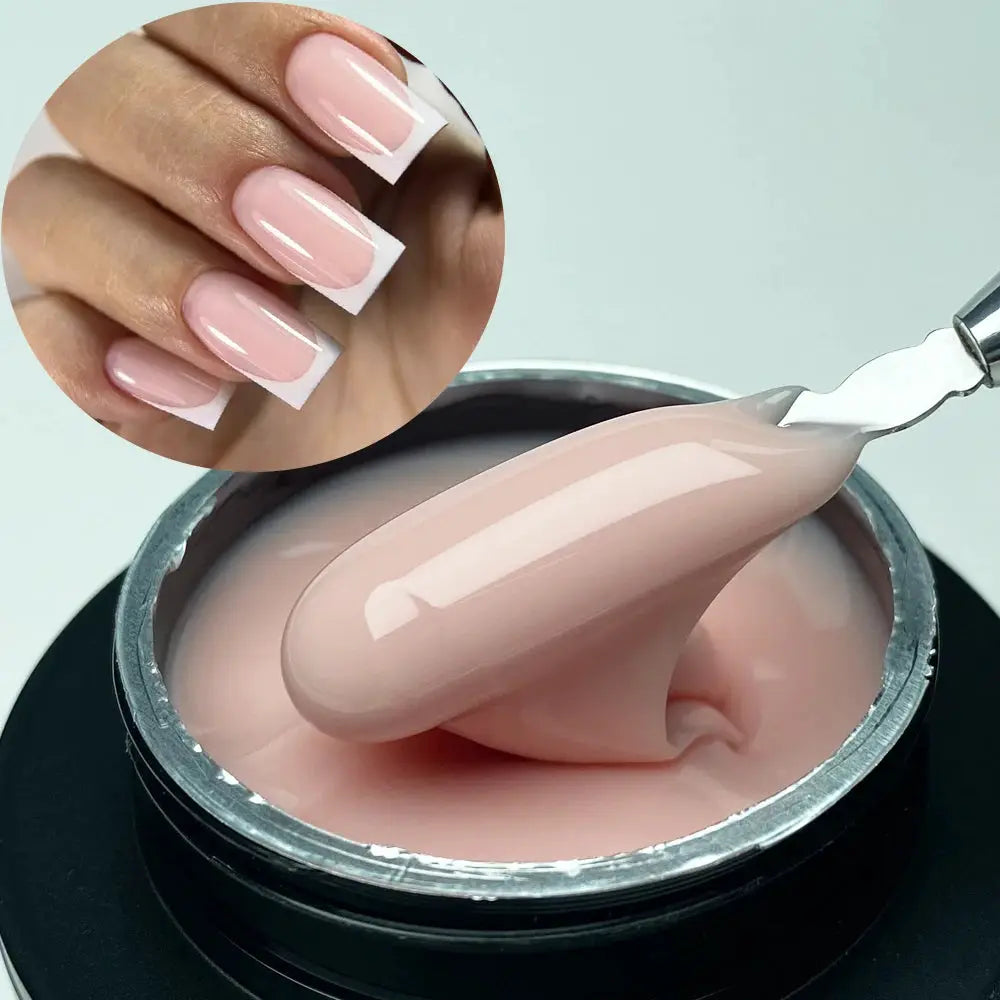 Jillnails 50g Self Leveling Medium Gel Milky Pink White Builder For Easy Shaping Without Running Into Cuticles