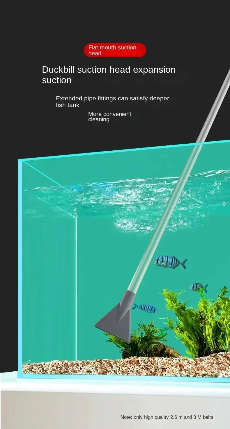 Fish tank siphon vacuum cleaner with extension tube by Simples Market, gray head