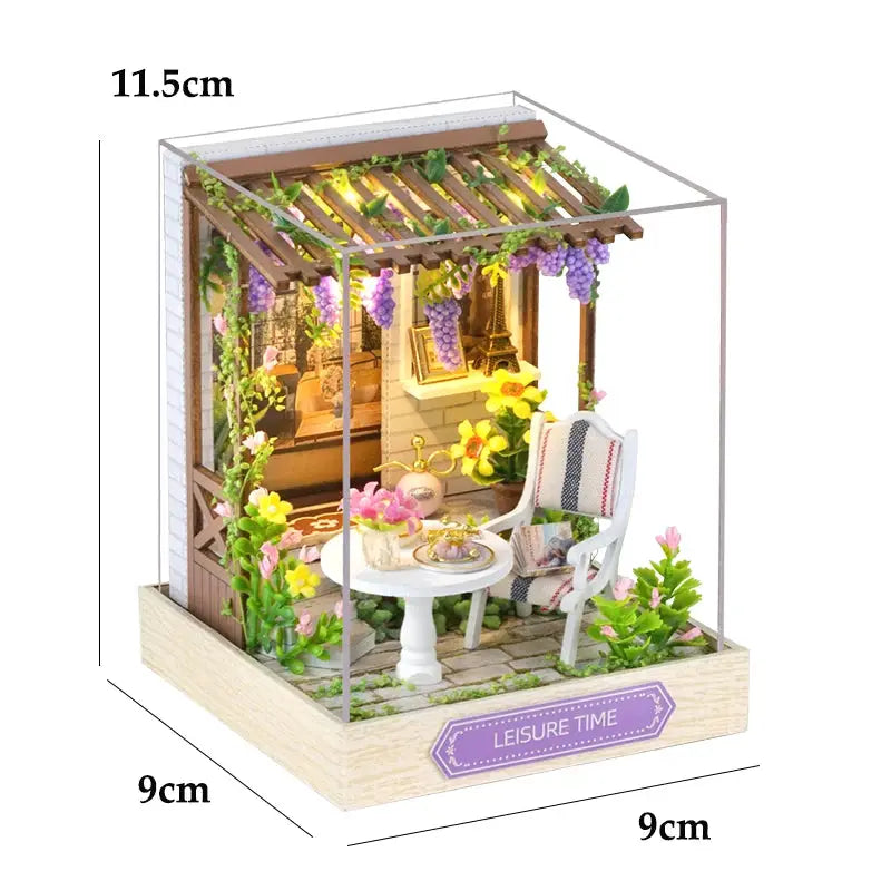 Wooden Miniature Doll House Kit DIY 3D Puzzle Building Model For Birthday Gifts And Home Decor Display