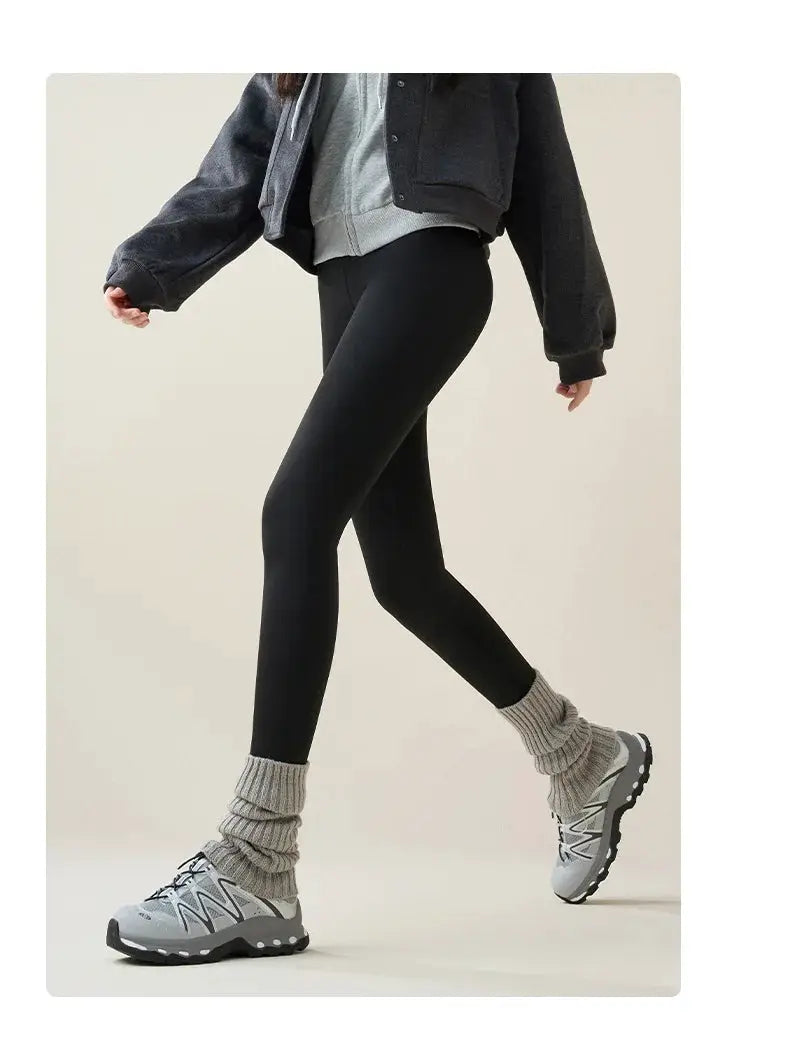 BIVIGAOS women's fleece-lined black leggings, thick warm tights from Simples Market