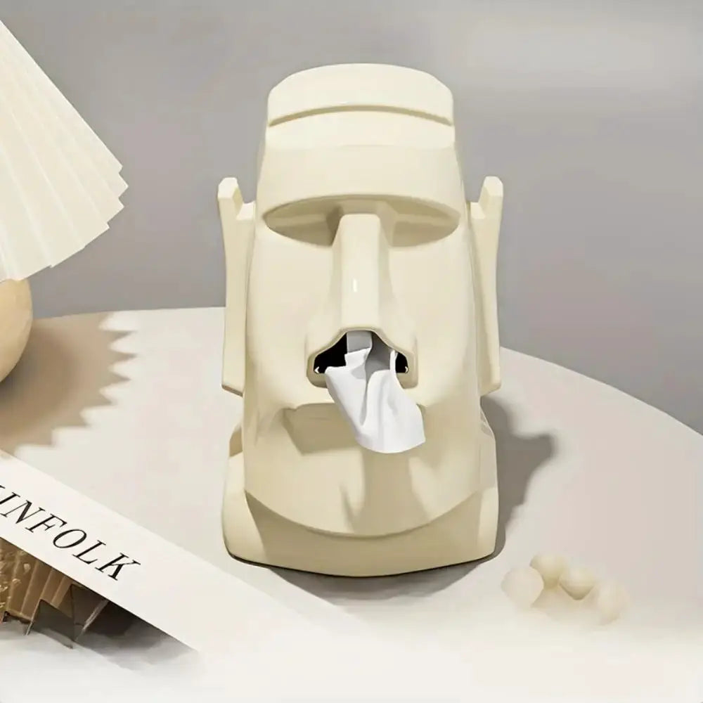 Creative Stone Figure Tissue Box Decorative Modern Paper Towel Holder for Living Room and Bedroom
