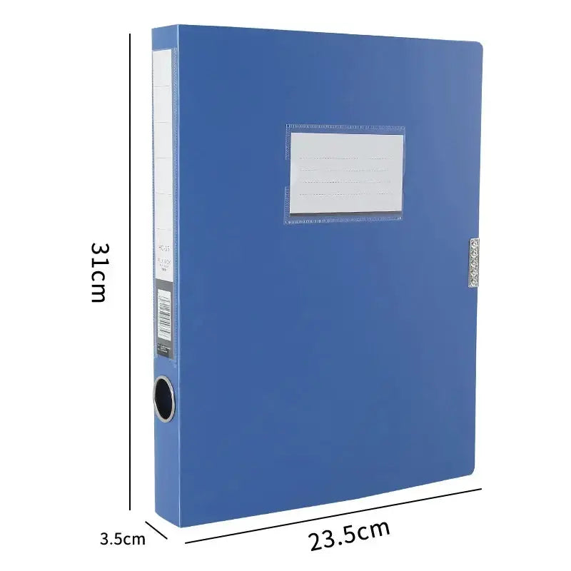 A4 storage file box by Simples Market, blue plastic document organizer with lid, 1 pack