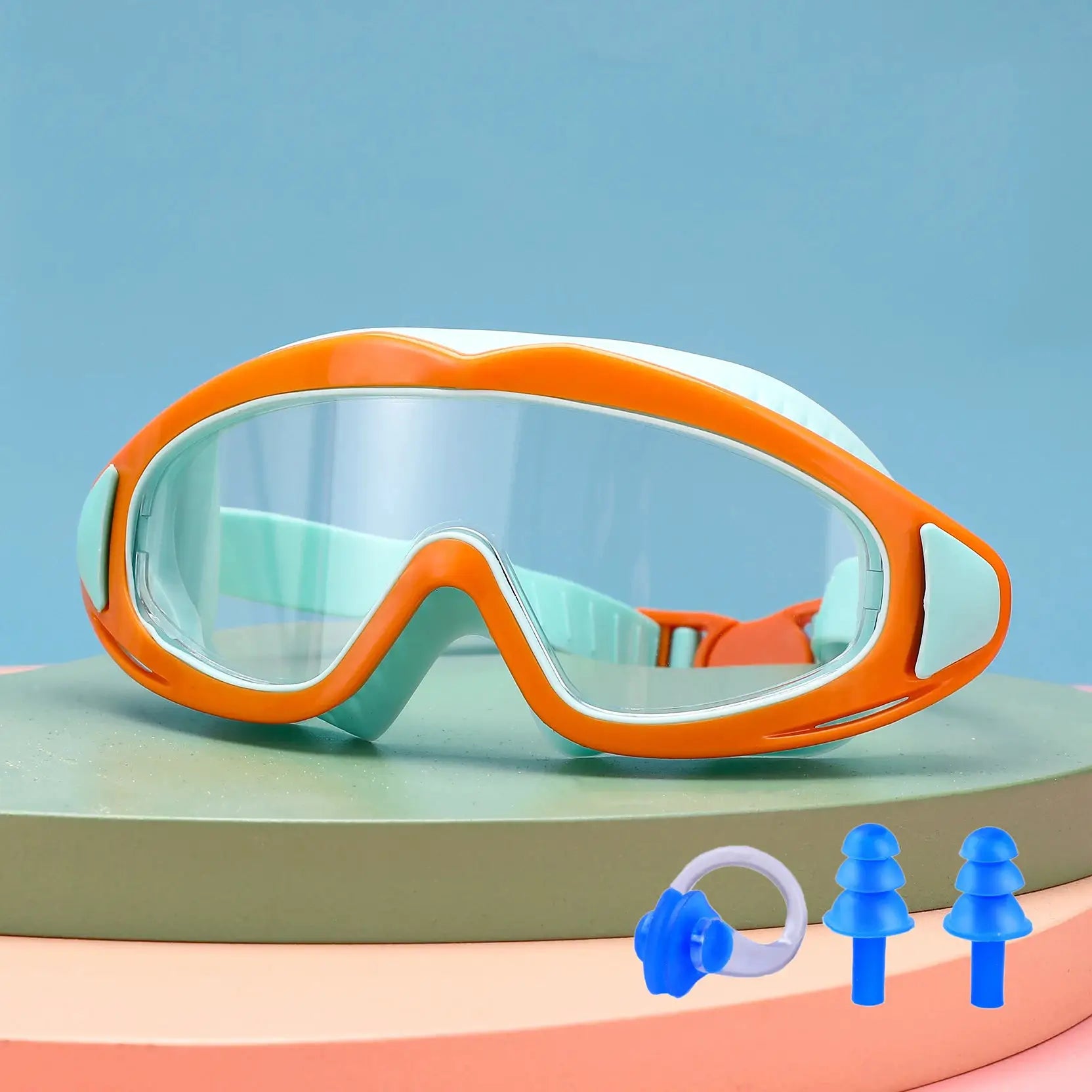 Vibrant Pink Kids Swimming Goggles Anti Fog Anti UV Wide Angle Waterproof Pool Glasses Pack