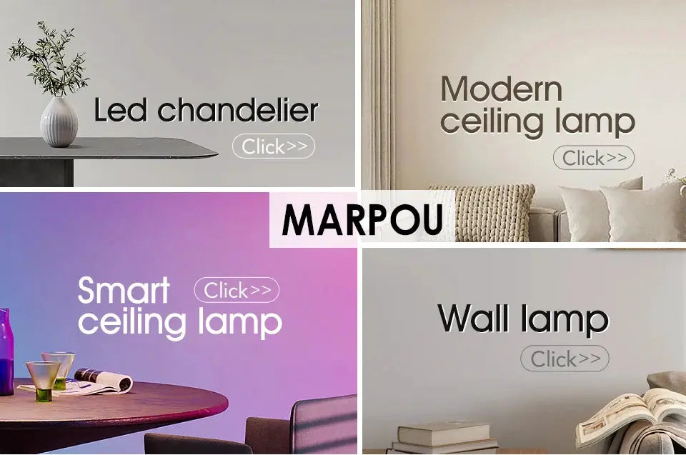 MARPOU smart LED ceiling lamp collage of 4: square ceiling light, modern ceiling lamp, wall lamp by Simples Market