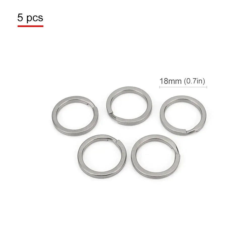 Titanium alloy key rings, 5pcs, 18mm diameter, silver-gray finish for outdoor EDC buckles